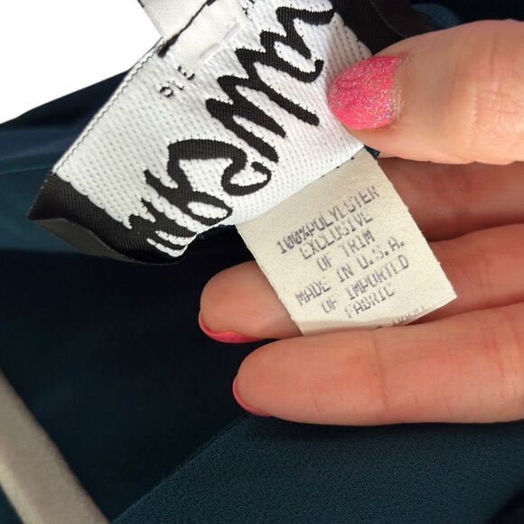 Ursula Of Switzerland Teal Blue Sleeveless Rhinestone Ruffle Hem Dress - Picture 9 of 9